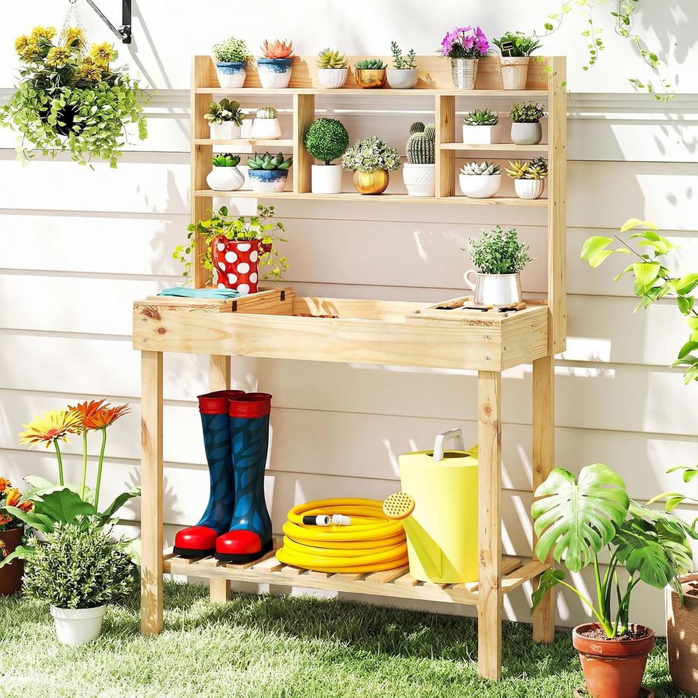 Workbench Woodworking - Стол для садовых работ, 60-дюймовый деревянный