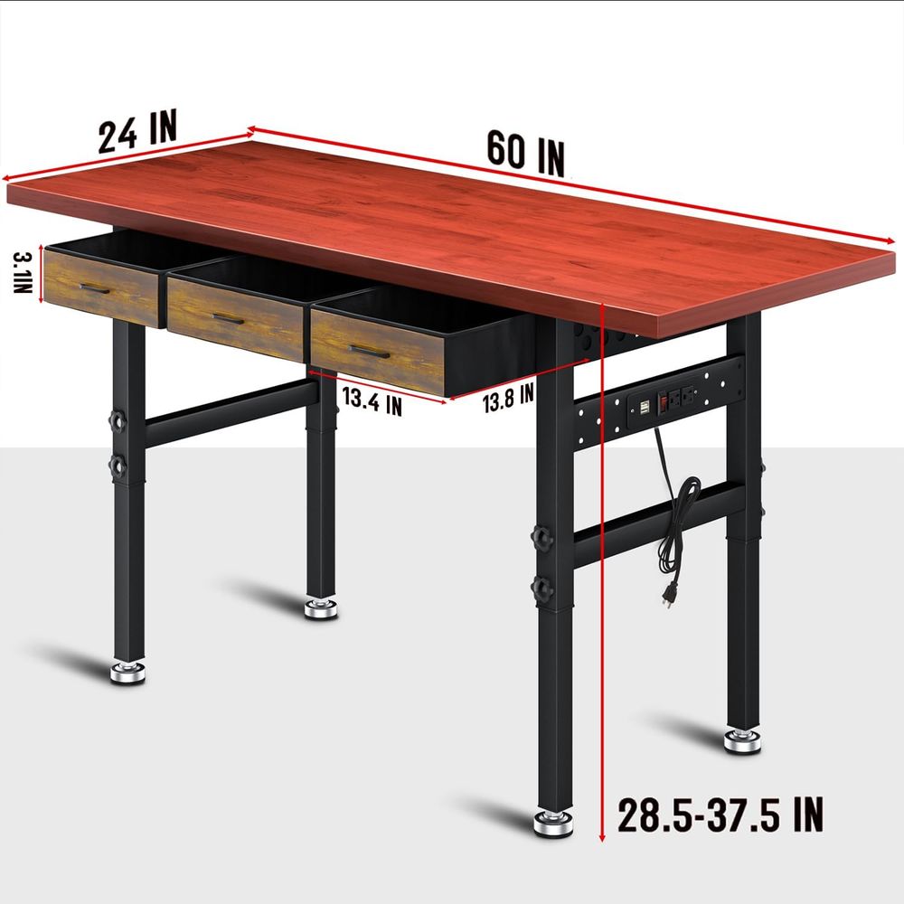 Рабочий стол с регулируемой вы – обзор и цена Workbench Woodworking